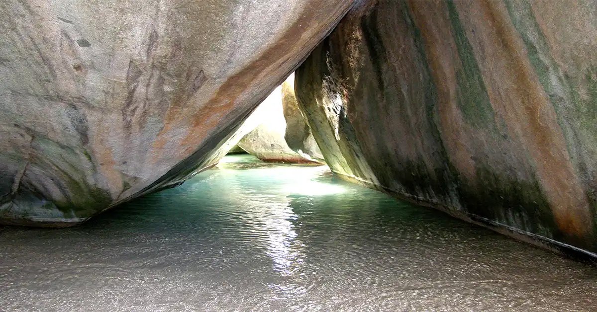 View from inside The Baths National Park.