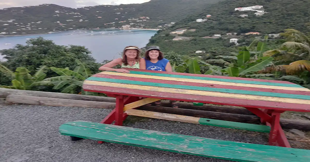 Friends at Stoutt Lookout in Tortola.